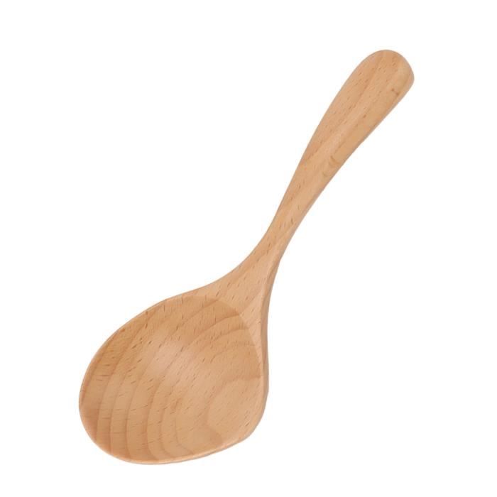 Hililand grande cuillère en bois à soupe Cuillères en bois fabriquées à la main, résistantes aux
