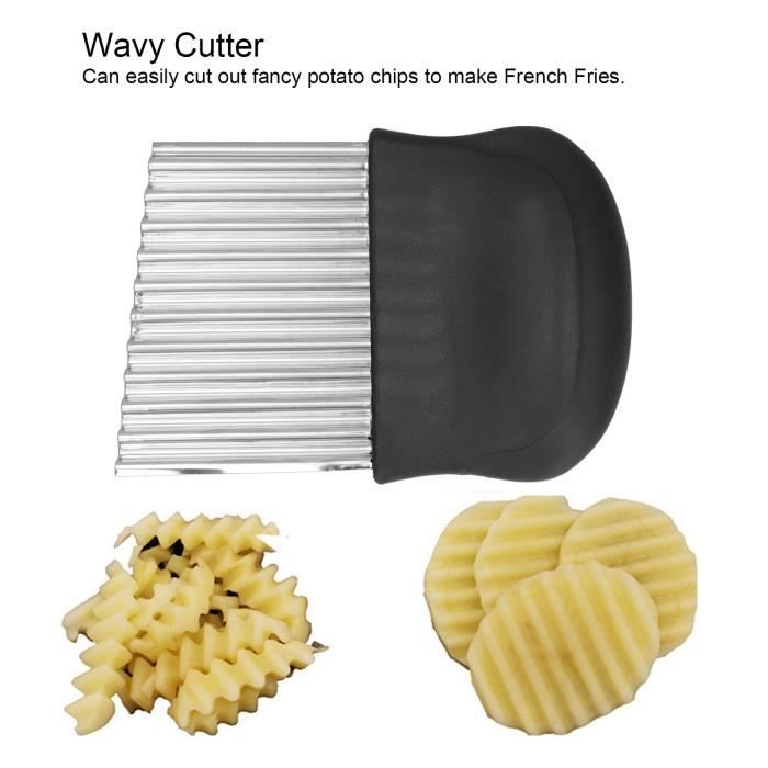 2 Pièces Coupe Patate En Acier Inoxydable,Coupe Frite Ondulée,coupe