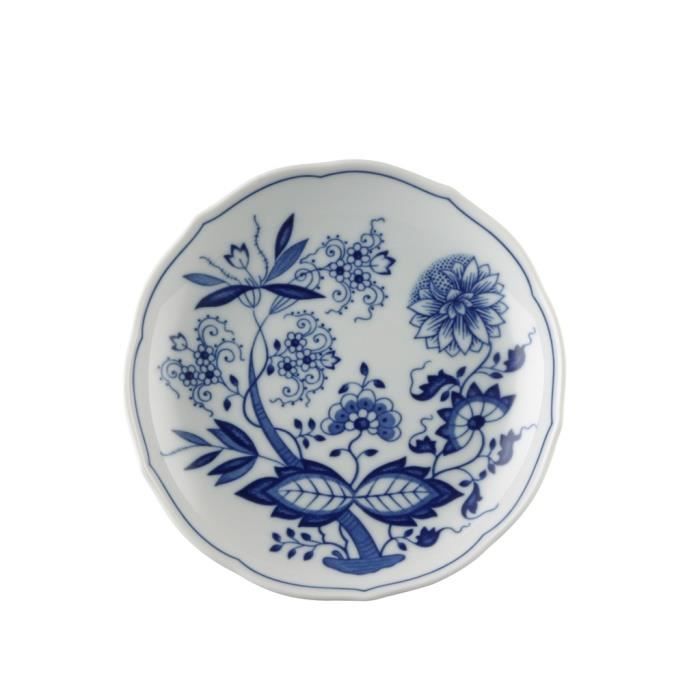 PLAT À GÂTEAU Art Déco en Verre gravé Bleuté décor floral Pensées EUR