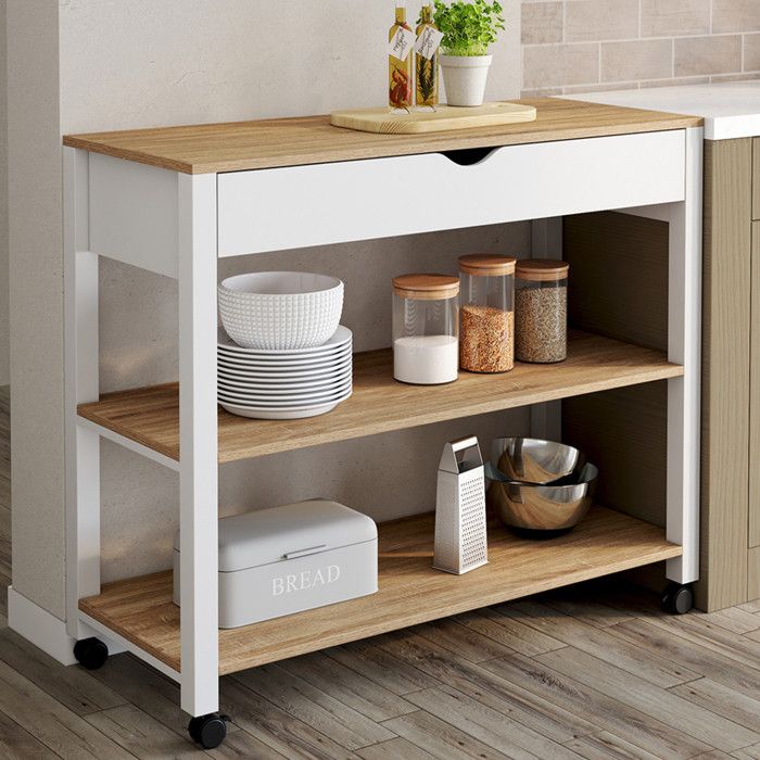 IDMARKET Desserte de cuisine PENH XXL avec tiroir et plan de travail blanc plateaux façon hĂȘtre L.100 CM IDMARKET Desserte de cuisine PENH XXL avec tiroir et plan de travail blanc plateaux façon hĂȘtre L.100 CM