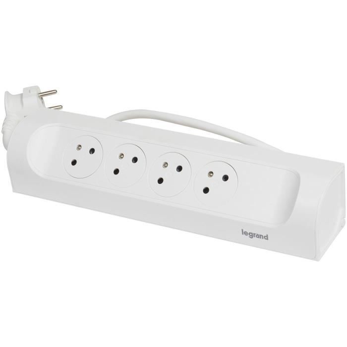 LEGRAND Multiprise FB 4x2P+T corner angle 1m 1.5mm² - Blanc