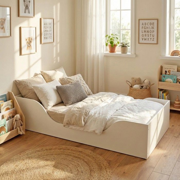 Lit NOE 90x190 + matelas / Blanc Lit NOE 90x190 + matelas / Blanc