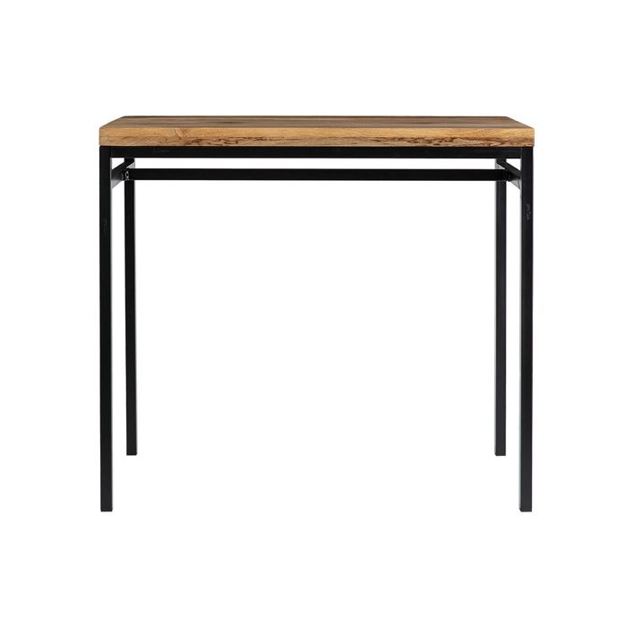 table haute industrielle en manguier et métal noir ypster - miliboo - l117 x p60 x h105 - meuble de séjour