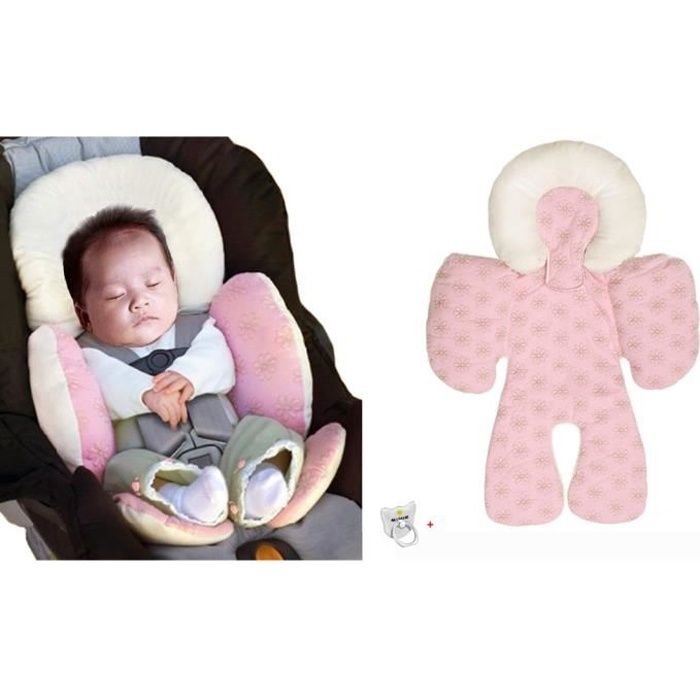 Bébé Enfant Soutien Coussin Landau Poussette Siège Auto Reducteur Confort Sièges pour poussettes Réducteur Siège Auto(rose)