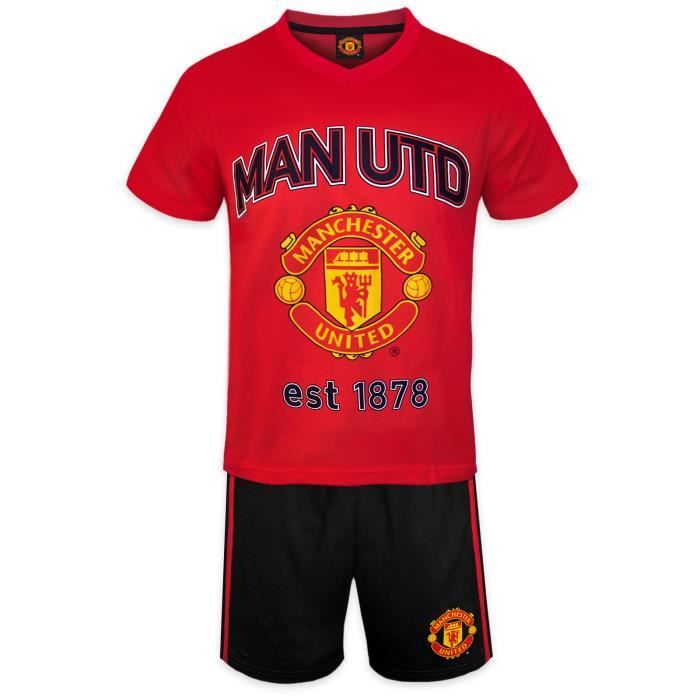 Manchester United FC officiel garçon Ensemble de pyjama court thème football