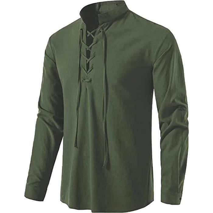 Chemise homme sales verte manche longue