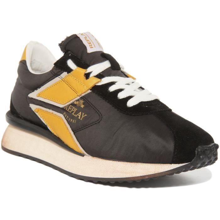 Baskets synthétiques Replay Casey Nylon - Noir Jaune - Homme - Lacets Baskets synthétiques Replay Casey Nylon - Noir Jaune - Homme - Lacets
