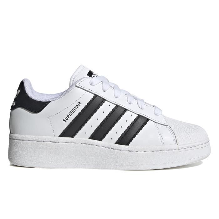 Chaussures Femme Adidas Superstar Xlg W Blanc Cuir Lacets Plat Blanc Cdiscount Chaussures