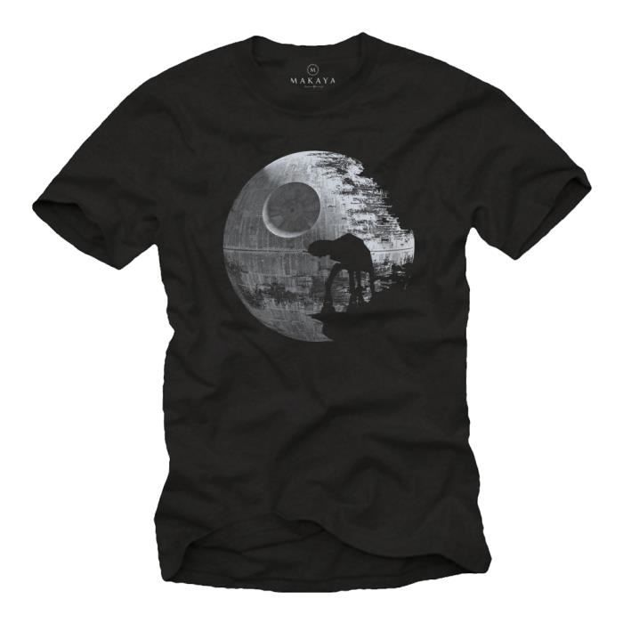 T-Shirt Geek Death Star avec ATAT Star Wars Noir Homme XL