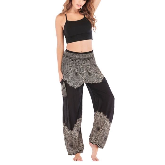Femme Hippie Boh me Baggy L ger Ethnique Pantalon large Indien
