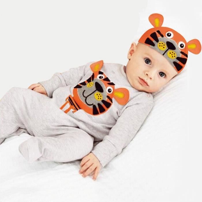 Nouveau Ne Infantile Bebe Fille Garcon Dessin Anime Animal Barboteuse Combinaison Combishort Chapeau Vetements C C Cdiscount Pret A Porter