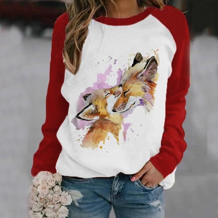 Xside Active T-shirt De Sport Pour Femmes à Col Rond Imprimé Coupe