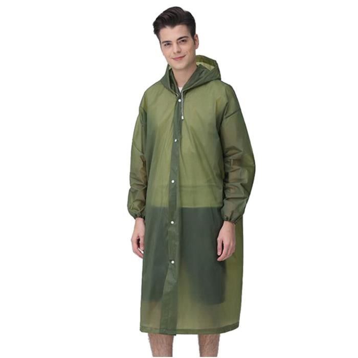 Manteau De Pluie Long Imperméable Homme/Femme - Capuche, Coupe-Vent - Pour Randonnée, Voyage, Pêche - 10