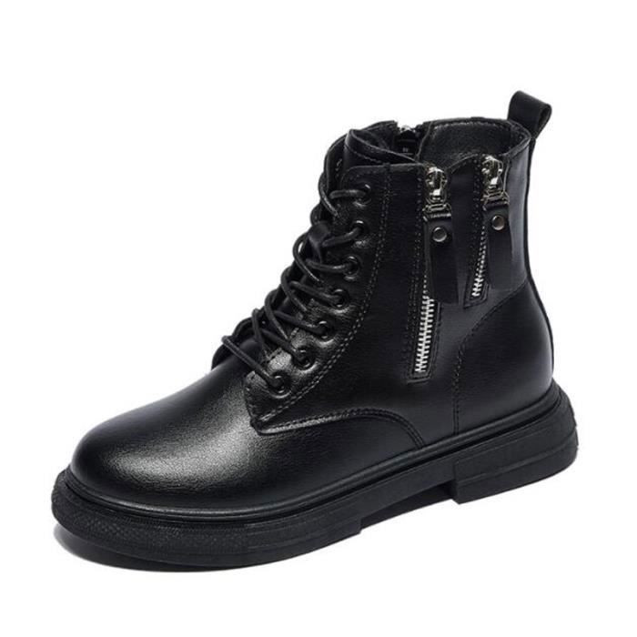 Bottines femme noir talon 2025 plat