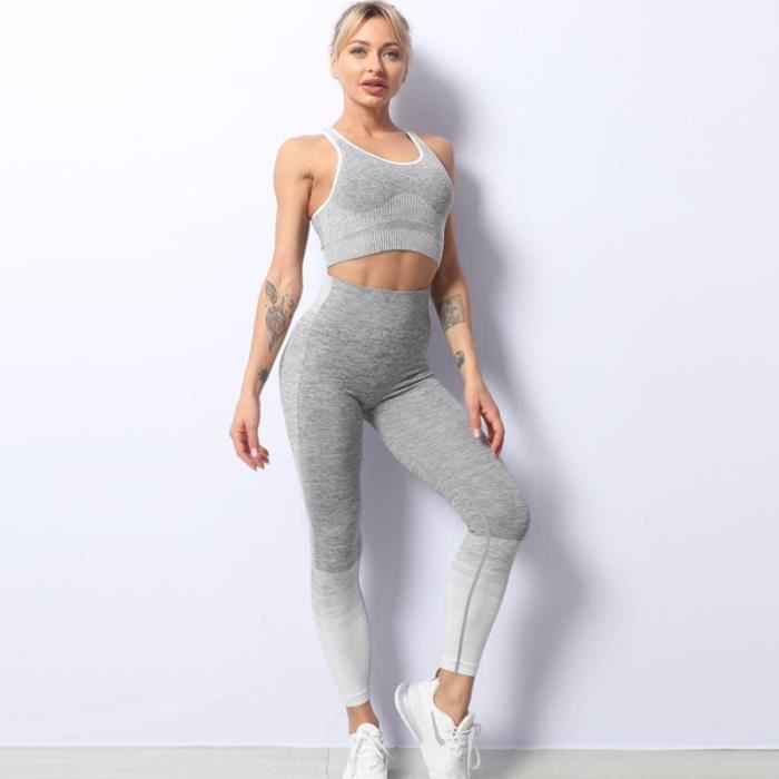 Combinaison de yoga sportive pour femme - Blanc GO™ - Séchage rapide -  Nylon - Tailles S, M, L, XL