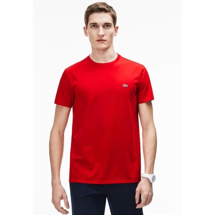 T shirt lacoste homme rouge Clearance