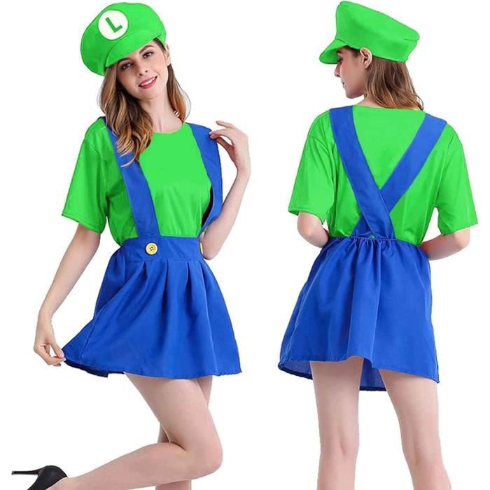 Super Mario Luigi Costume Adulte Enfants Déguisement Tenue