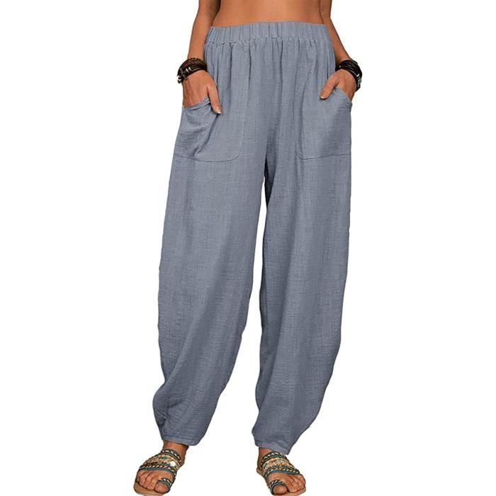 malito Culotte Bouffante Harem Pantalon Aladin Sweatpants Boyfriend pantalon Yoga 1482 Femme Taille Unique (beige