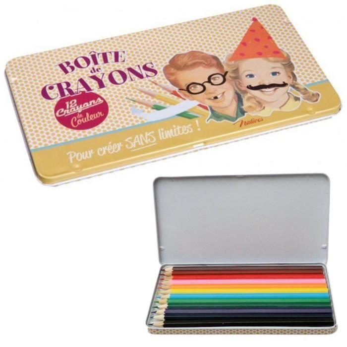 Boite A 12 Crayons De Couleur Garnie Pour Creer Sans Limites En Metal Fourniture D Ecole Scolaire Bureau Enfant Fille Garcon Natives Achat Vente Crayon De Couleur Boite A 12 Crayons