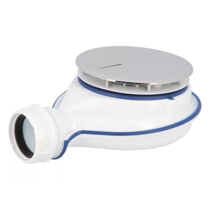 Bonde - TUBERFLOW - Extra Plate - Diamètre 90 mm - Sortie Horizontale - ABS Chromé