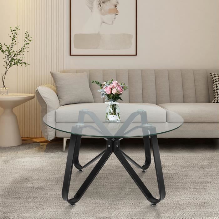 Table Basse Ronde En Marbre, Table De Salon Moderne Avec Texture Marbre