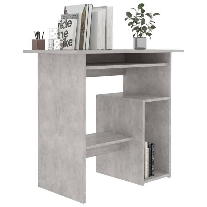LEX Bureau d'ordinateur Gris béton 80x50x75 cm Aggloméré - Qqmora LEX Bureau d'ordinateur Gris béton 80x50x75 cm Aggloméré - Qqmora