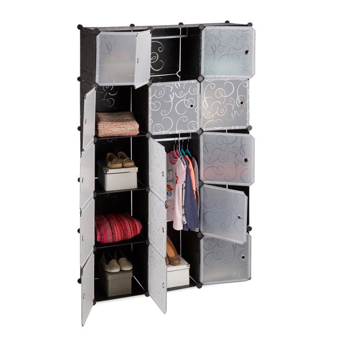 Relaxdays Etagere Cubes Rangement Penderie Armoire 11 Casiers 2