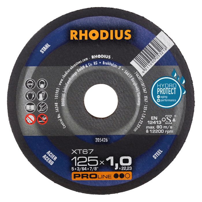 Knut Kille Rhodius Disque de coupe - RHODIUS - XT67 - 125 x 1,5 mm - Acier - Par 50 ...