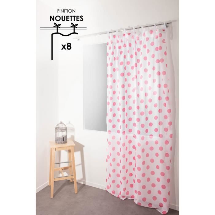 Voilage Chambre Enfant Filles 140 Cm X 240 Cm Voile Imprime A Nouettes Motif A Pois Rose 140 X 240 Cm Achat Vente Voilage Soldes Cdiscount