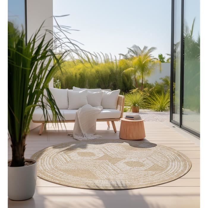 Tapis Rond Extérieur Résistant à La Pluie