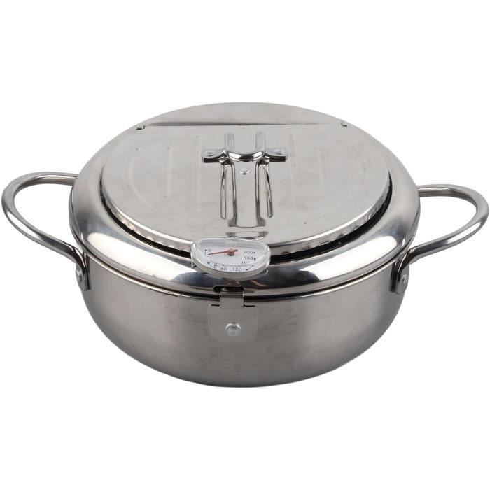 Petite Friteuse Tempura Inox Avec Panier - Ustensile Cuisine Quotidien, Pour Cuisinière à Induction/gaz