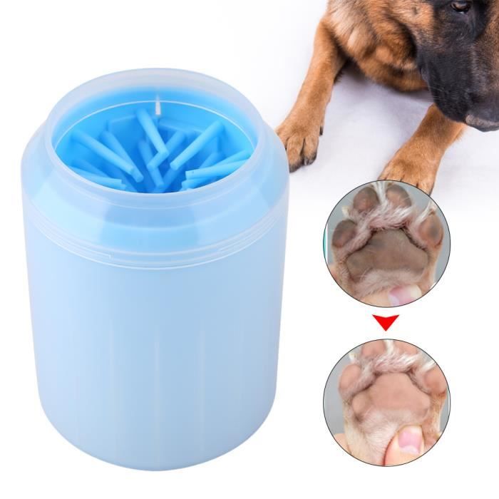 Comparer les prix de Shipenophy Outil de nettoyage pour animaux de compagnie Tasse de nettoyage de pattes de chien amovible, animalerie brosse Bleu