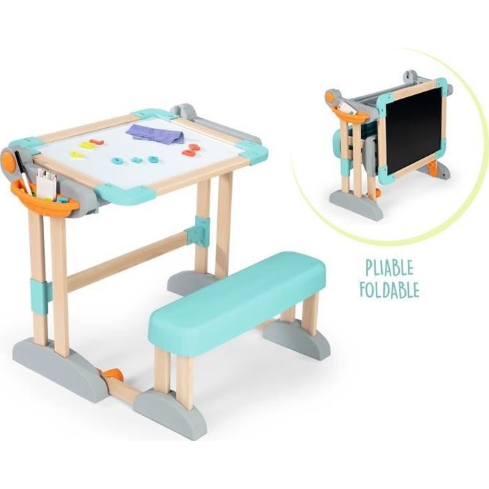 Bureau Smoby - Modulo Space - 64 x 60 x 102 cm - Plastique créatif -  Supports de dessin et coloriage