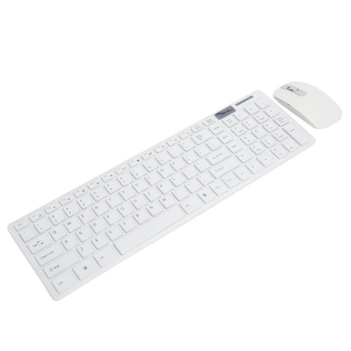 Clavier et souris sans fil – SONEW – Kit ergonomique – 10m de connexion – Silicone de type éjecteur – Blanc