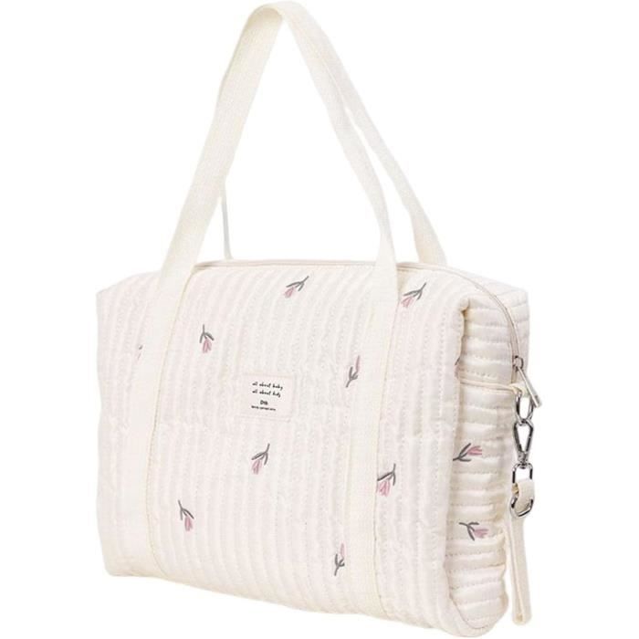 Sac à Langer Bébé Bandoulière - Grande Capacité Coton 36x30cm