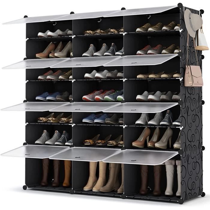 Armoire à Chaussures - ALIGHTUP - 42 Paires - Connecteurs ABS - Plastique  PP - Cadre en Métal Antirouille - Cdiscount Maison