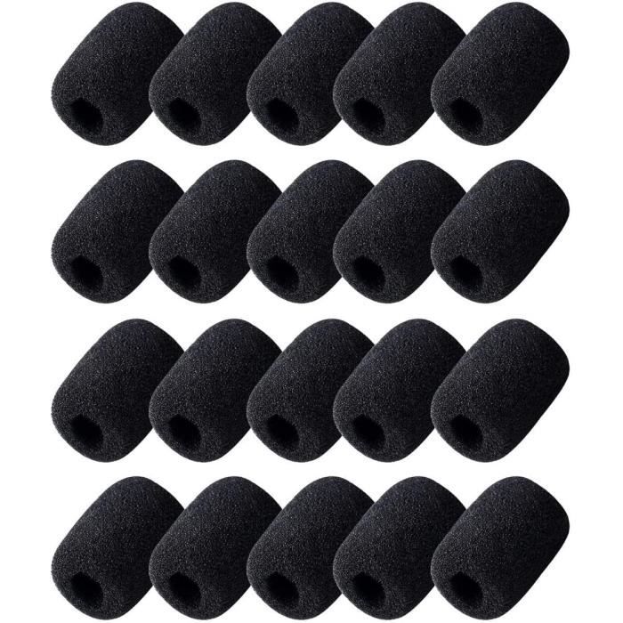 18 Bonnettes Micro Casques Anti-Pop Noires - Pour Microphone