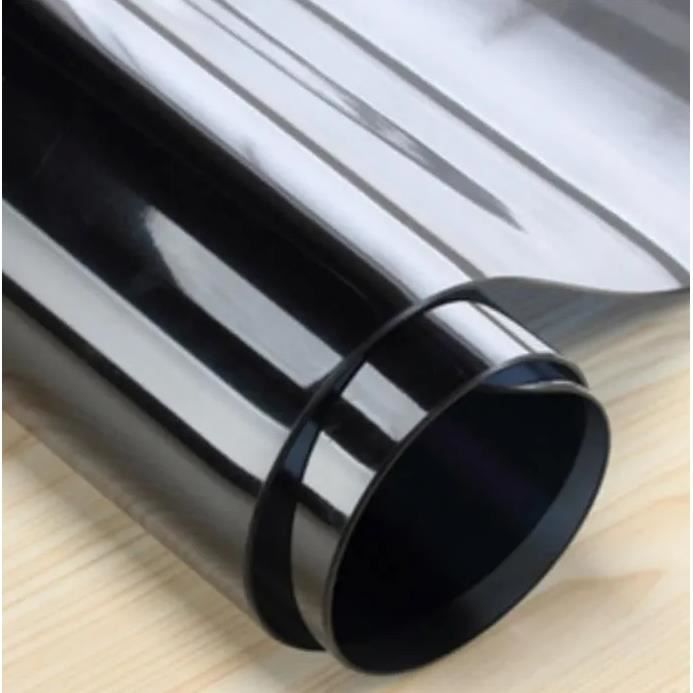 Nappe transparente NOIRE - Rectangle 140 x 200 cm – Ép. 0,50 mm – Film Noir en PVC Imperméable et Anti-tâche (Roulée sur tube)