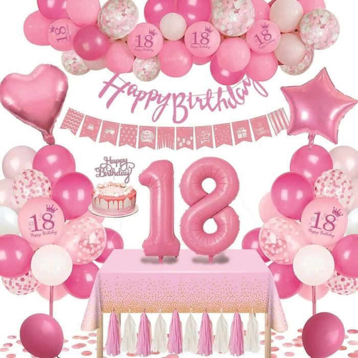 Bannière 18e Anniversaire Fille – Déco Rose Gold Géante 180x110 Cm Pour Fête Inoubliable