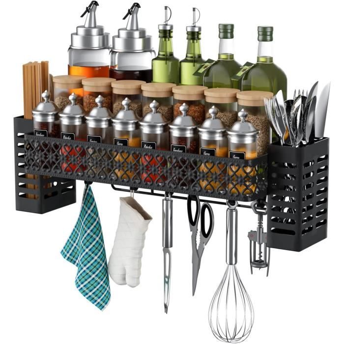 Étagère À Épices À Suspendre Au Mur, Étagère De Rangement À Épices Au-Dessus De La Cuisinière Étagère À Épices À Suspendre Au Mur, Étagère De Rangement À Épices Au-Dessus De La Cuisinière