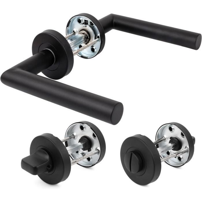 Poignée De Porte Ronde Avec Rosace Pour Porte D'Entrée Et De Chambre ...