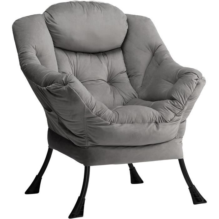 Fauteuil de Sol Chaise Canapé Paresseuse avec Appuie-tête et Dossier Réglables Coussin d'Assise Fauteuil de Sol Chaise Canapé Paresseuse avec Appuie-tête et Dossier Réglables Coussin d'Assise