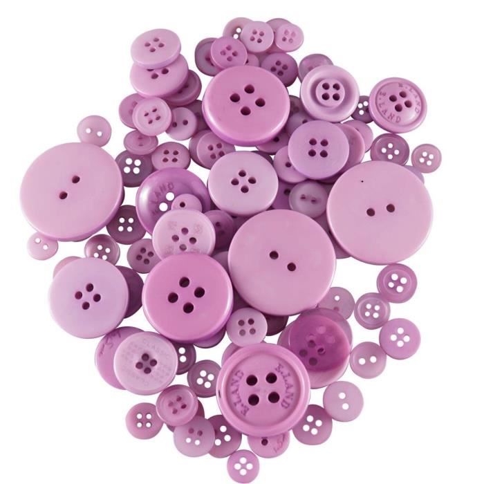 Boutons ronds en résine 2 et 4 trous Couleurs et tailles assorties pour