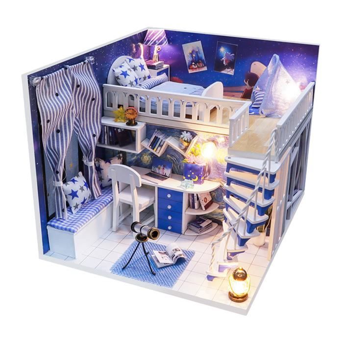 RanRotoy Maison de poupée Maison de rêve Kit de Construction de Maison Miniature en Bricolage 