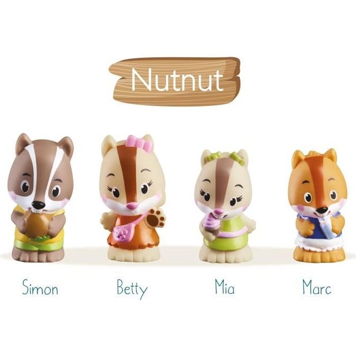 Lot de 4 personnages famille Nutnut - VULLI - Les Klorofil : Nutnut - Mixte - Bébé - À partir de 18 mois