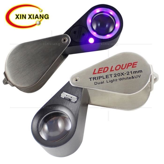 LOUPE,Battery IncludedLoupe à main portative 20X LED, outil