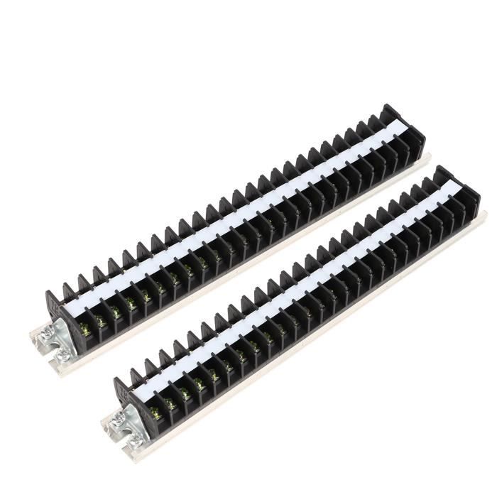 Connecteurs Bloc Bornes Cuivre Bornier De Barrière 12 Positions Double Rangée 600V 15A + 4
