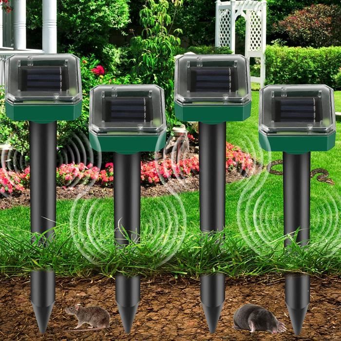 Répulsif Anti-taupes Solaire à Ultrasons – Carré Vert – Portée 650 M² – Vibrations Et Sons – Pour Jardin, Pelouse