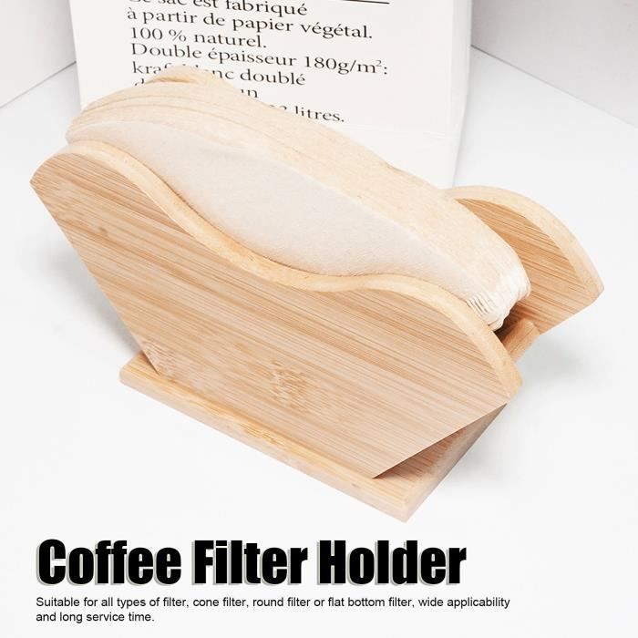 Porte-filtre à Café En Bambou | Support Rangement élégant Pour Filtres Papier | Maison, Bureau, Café
