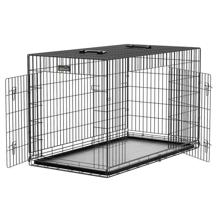 Meilleurs prix pour Cage pour Animaux - zoomundo - BLACK EDITION - Pliable - Taille XXL - Acier inoxydable